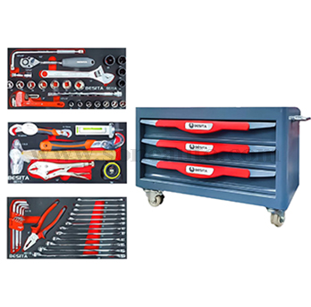45PCS GERMANY STANDARD 3-DRAWER ROLLING TOOL CABINET (BESITA)(6611)-3